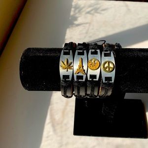Hand made leather bracelets. Unisex. Stack them, mix and match